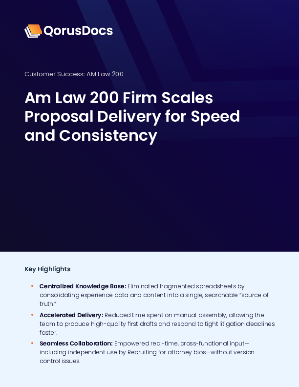 Legal (Am Law 200) - Case Study - QorusDocs Download