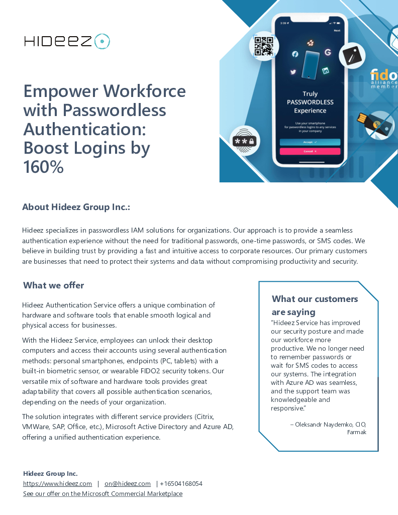 Hideez Service-Solution Brief Download