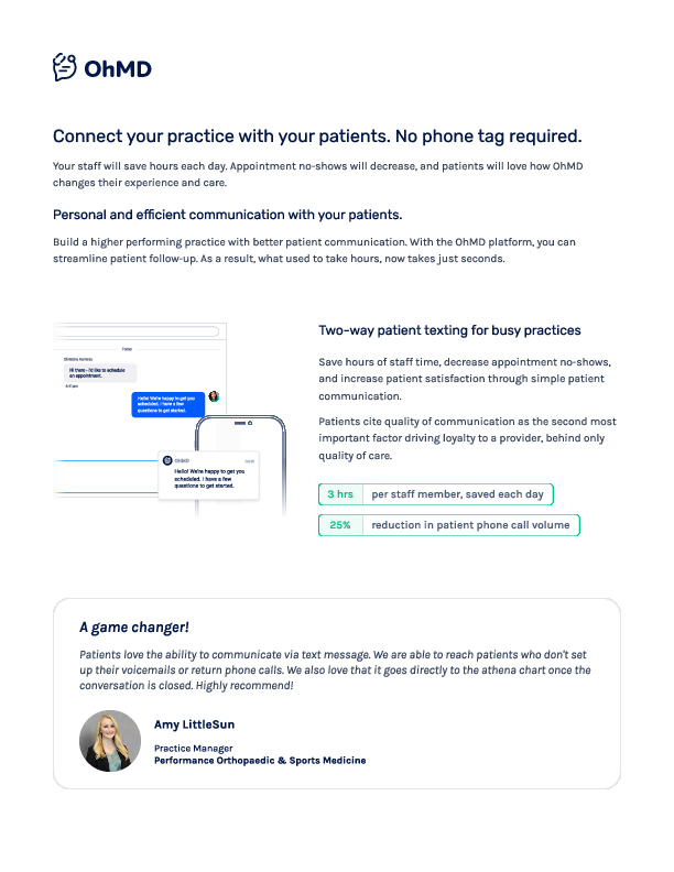 OhMD - Secure Conversational Patient Messaging Platform - SoftwareReviews.com Download