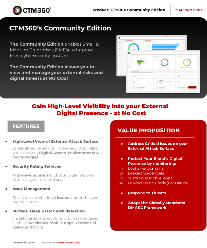 CTM360 Community Edition  - Datasheet2024 Download