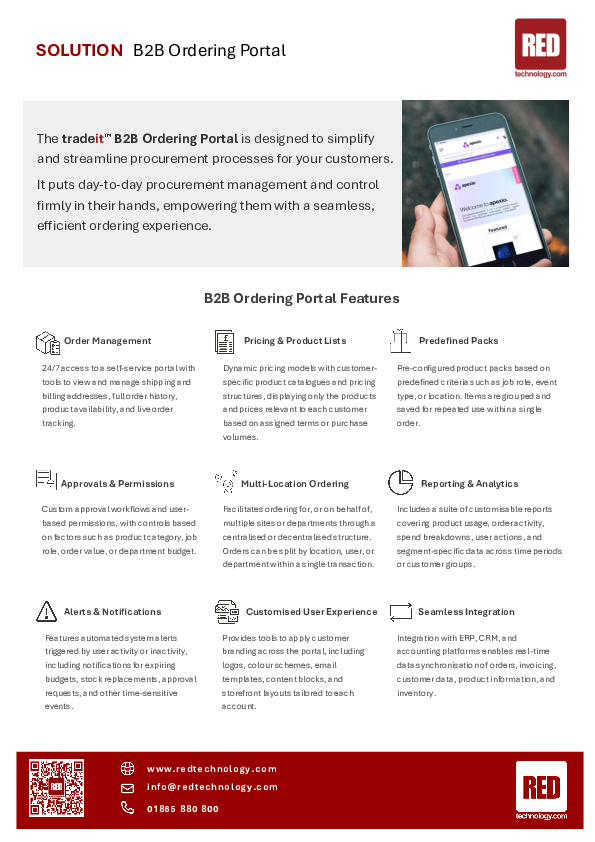 Red-Technology-B2B-Ordering-Portal-Datasheet Download