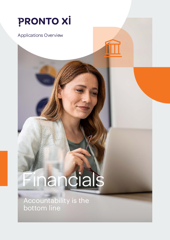 Pronto Xi 780 Financials overview Download