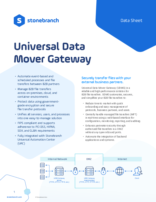 Stonebranch Universal Data Mover Gateway (UDMG) Download