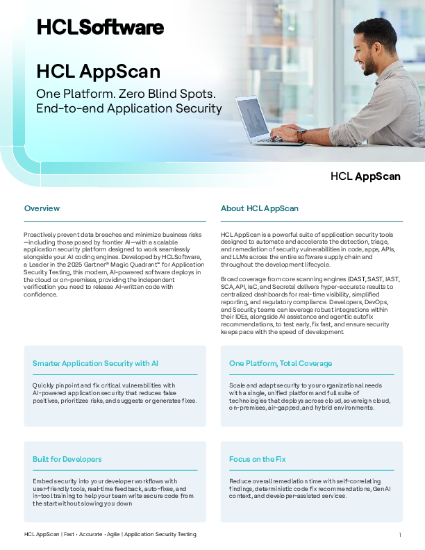 HCL AppScan Suite | End-to-End AppSec Download