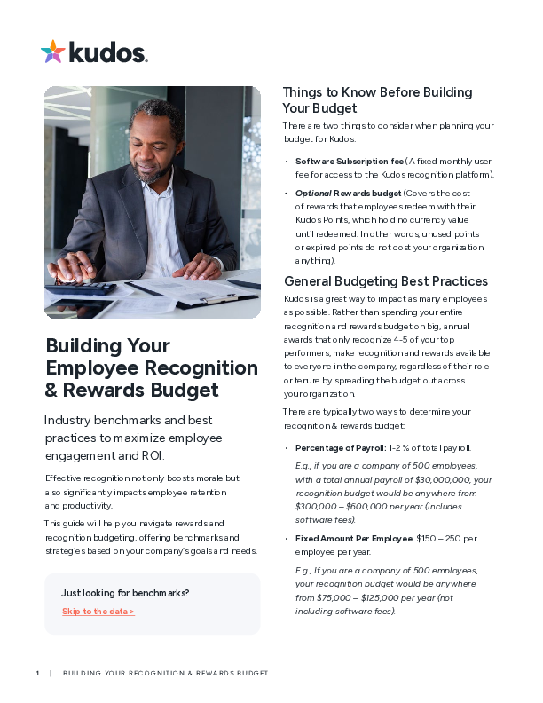 Building Your Employee Recognition & Rewards Budget Download