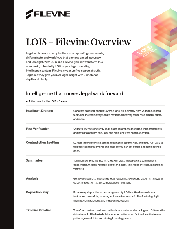 LOIS + Filevine - One Pager Download