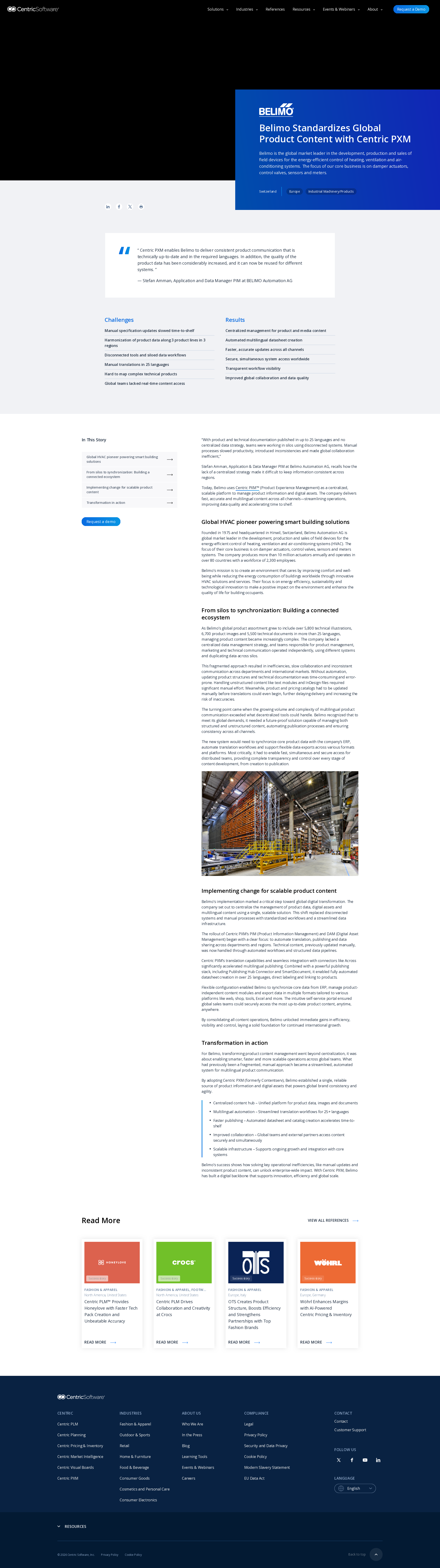 Belimo Standardizes Global Content with Centric PXM Download