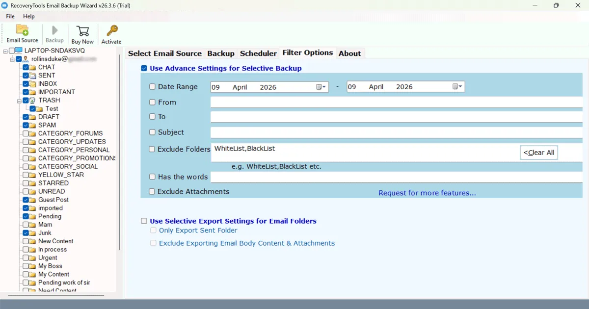Use Advanced Filters Screenshot