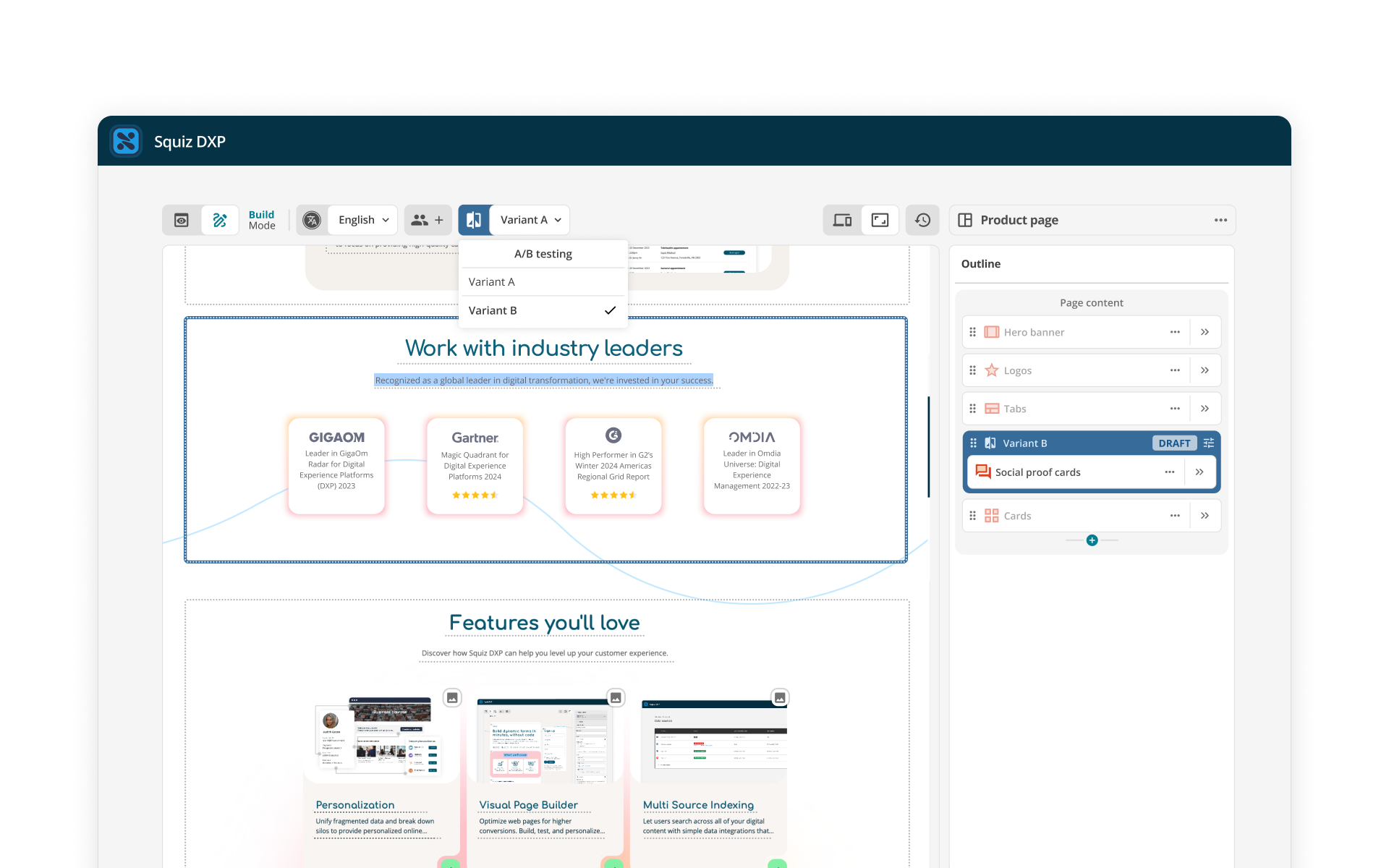 Build and optimize web pages fast Screenshot
