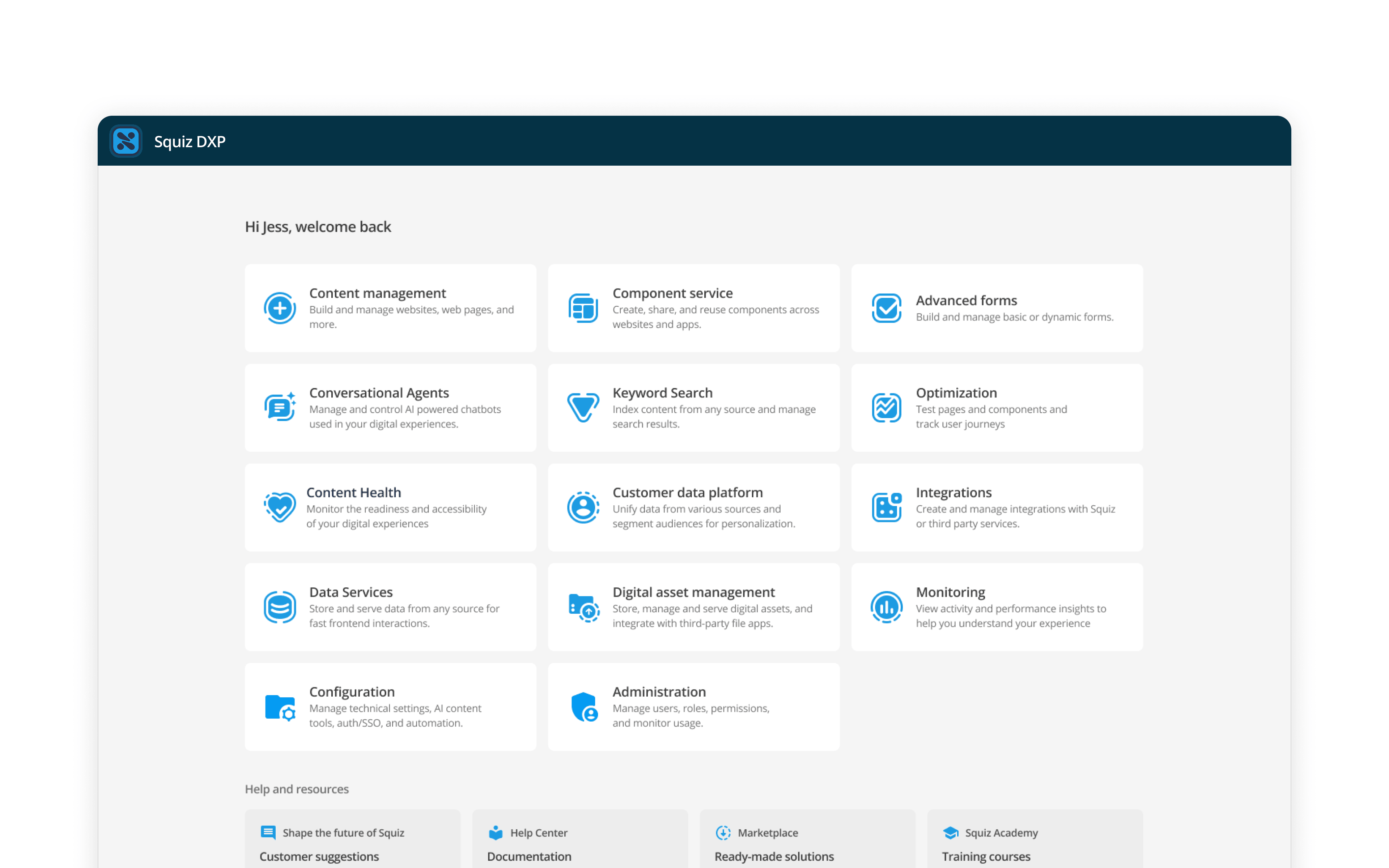 Squiz DXP Screenshot