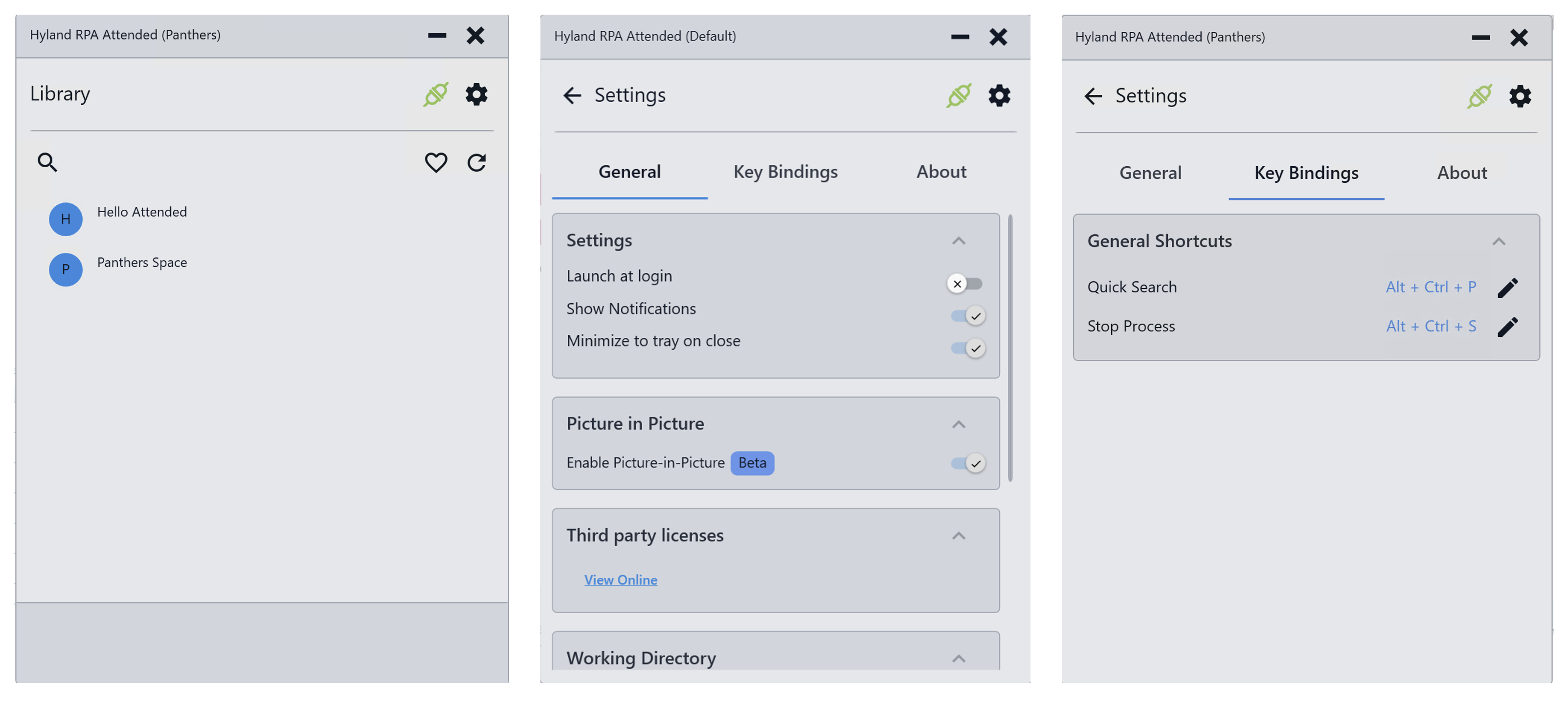 Hyland RPA Attended Automation Assistant Screenshot
