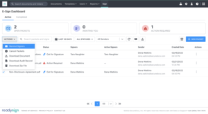 Personalized Signature Dashboard Screenshot