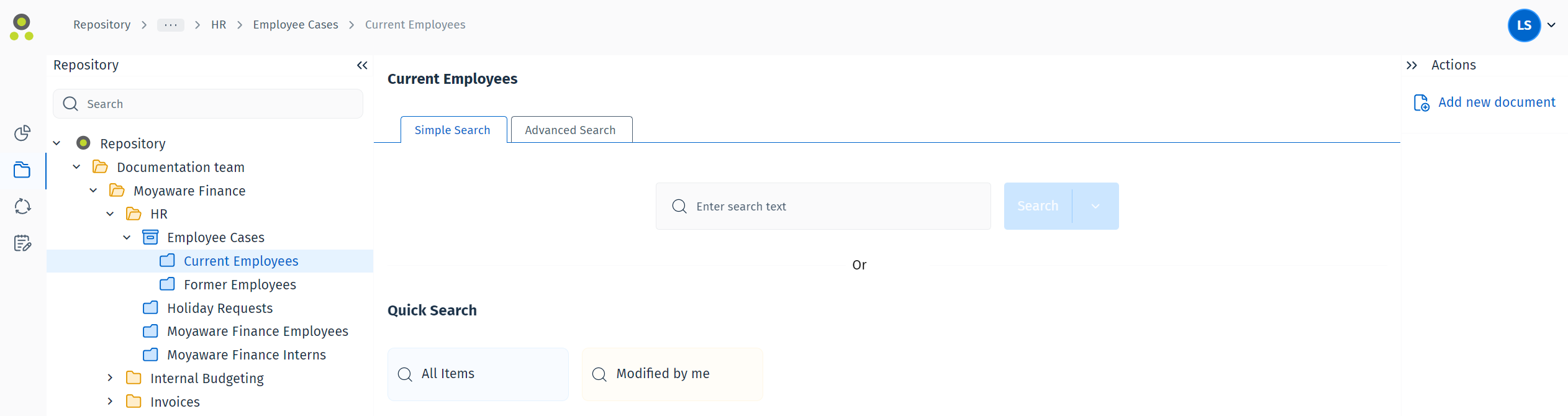 Therefore™ Repository (Expanded View) Screenshot