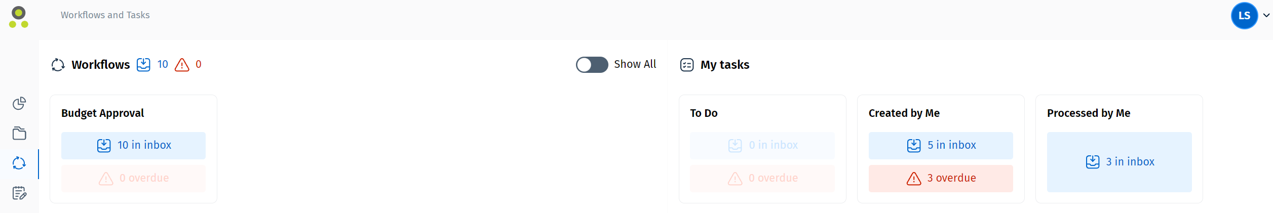 Workflow Tasks Screenshot