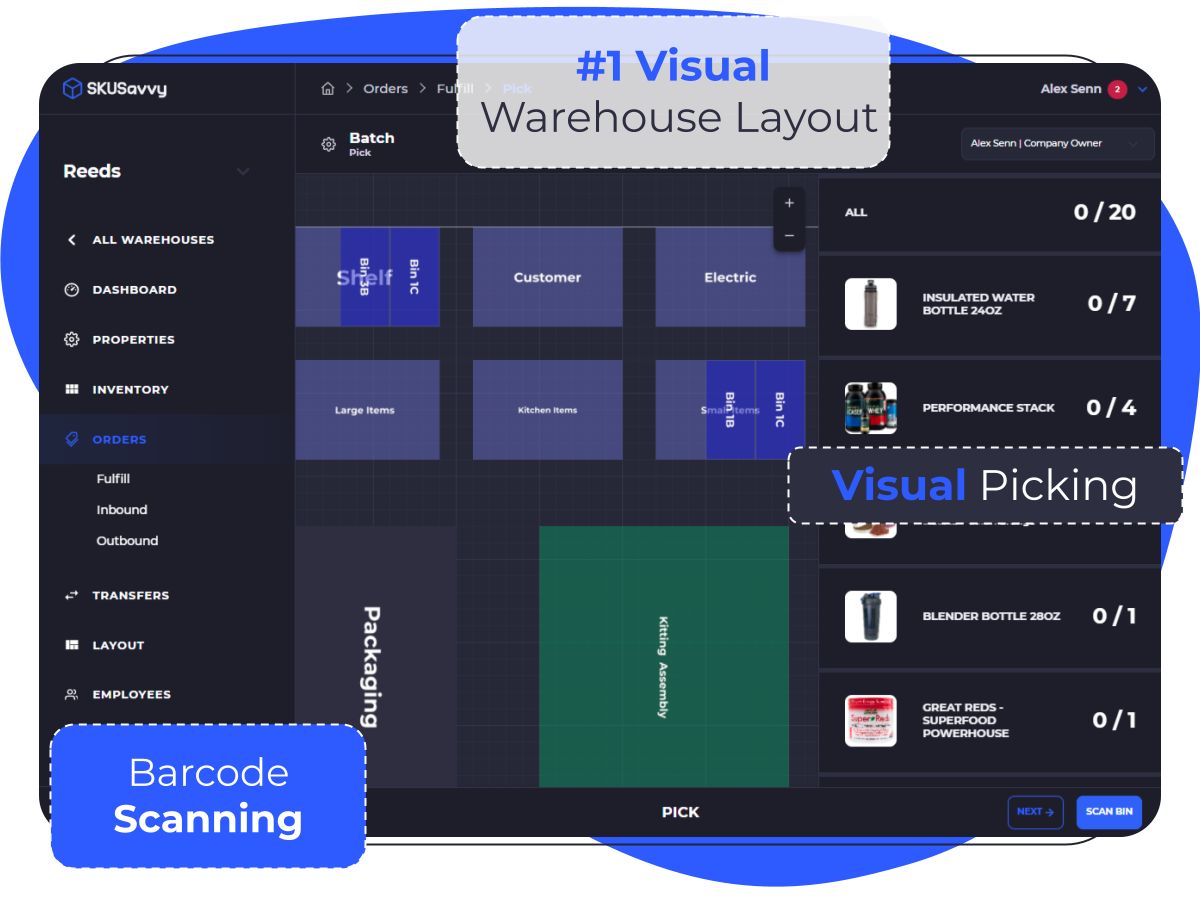 SKUSavvy Visual WMS Screenshot
