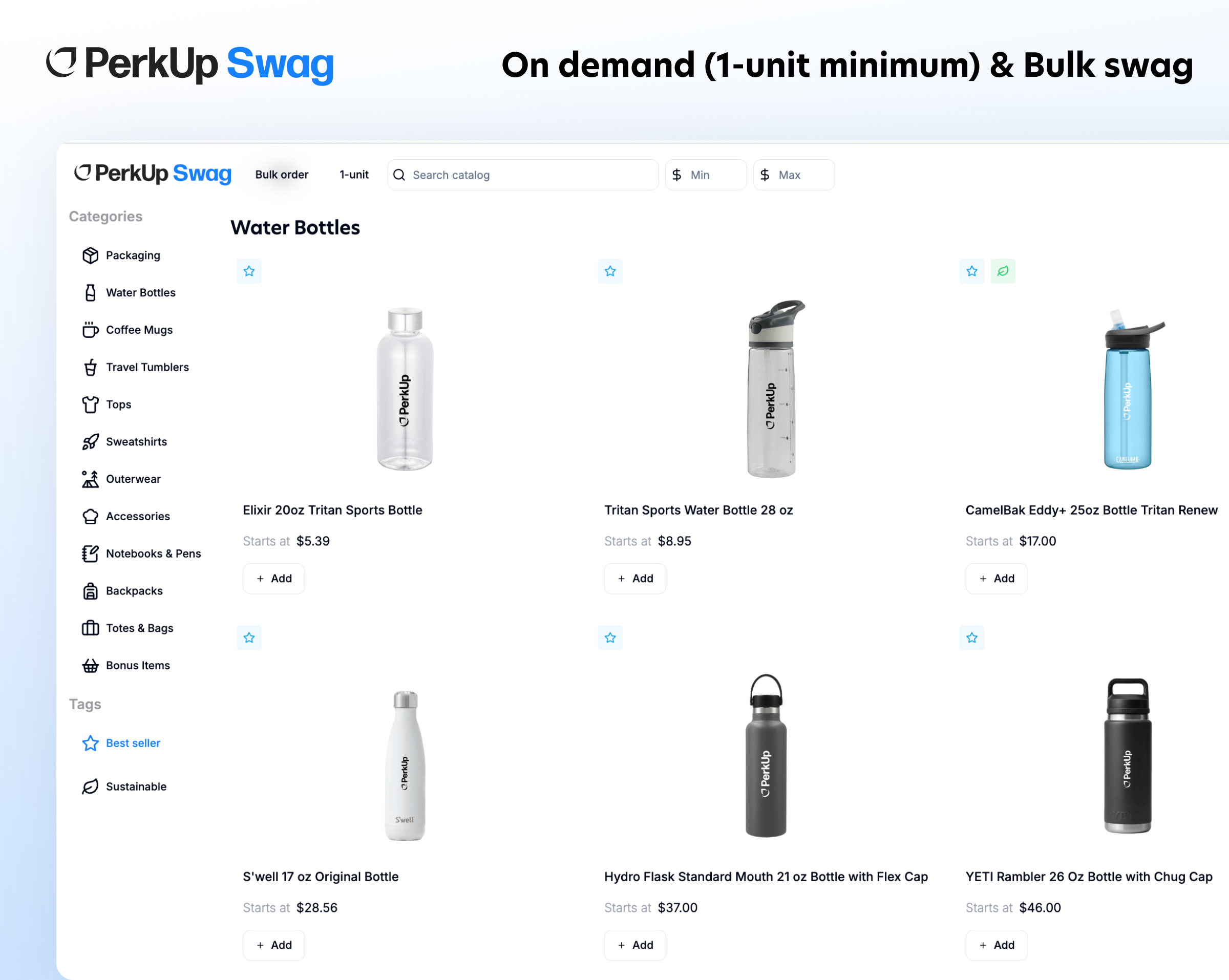 Swag Catalog Screenshot