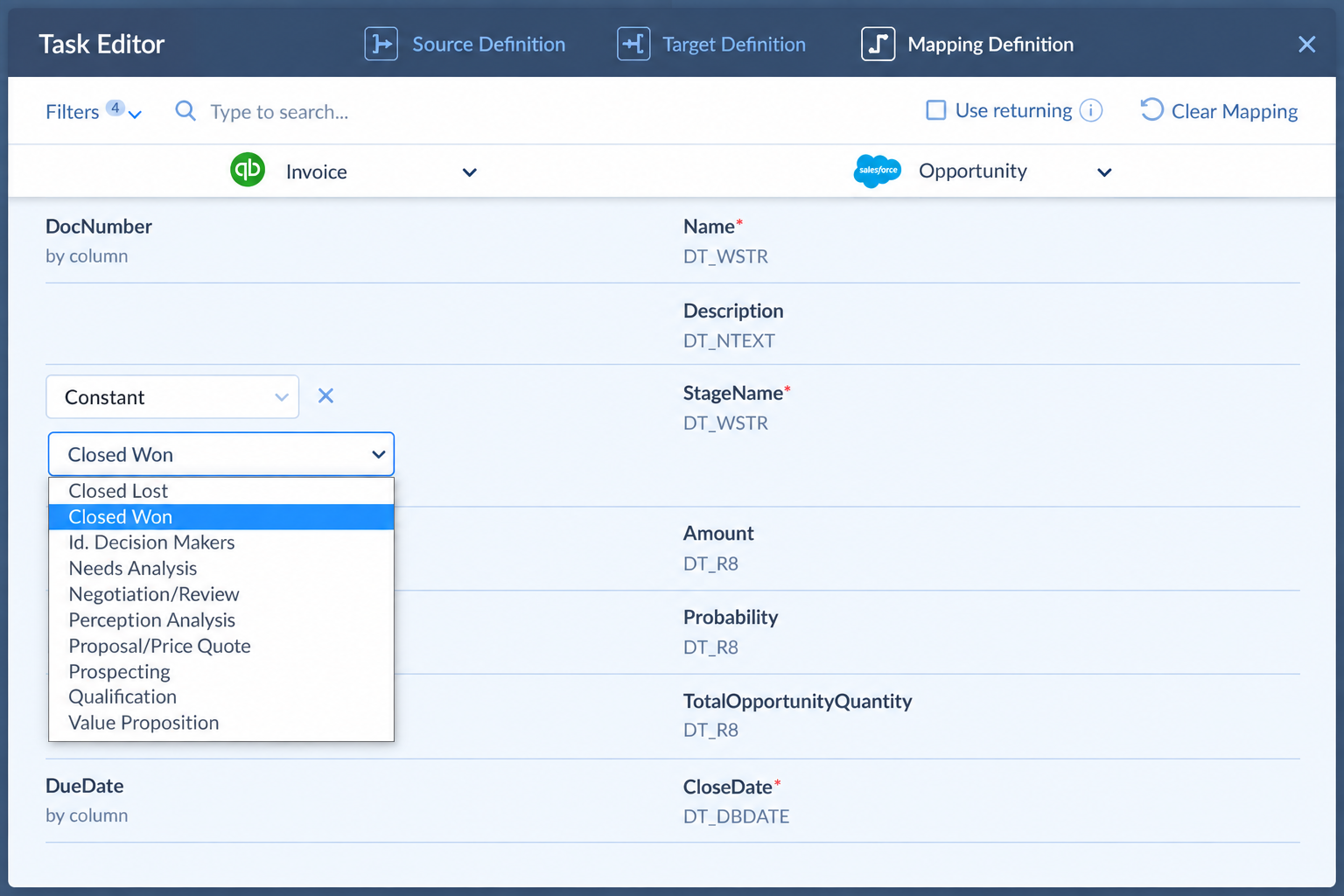 skyvia_salesforce_quickbooks_field_mapping Screenshot