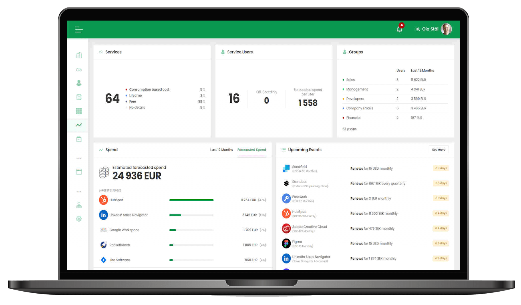Dashboard - Substly Screenshot