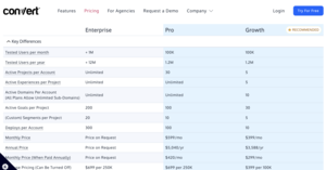 Growth, Pro and Enterprise plans available Screenshot