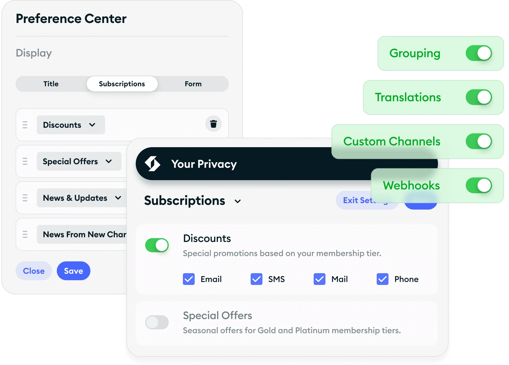 Ketch marketing preference Screenshot