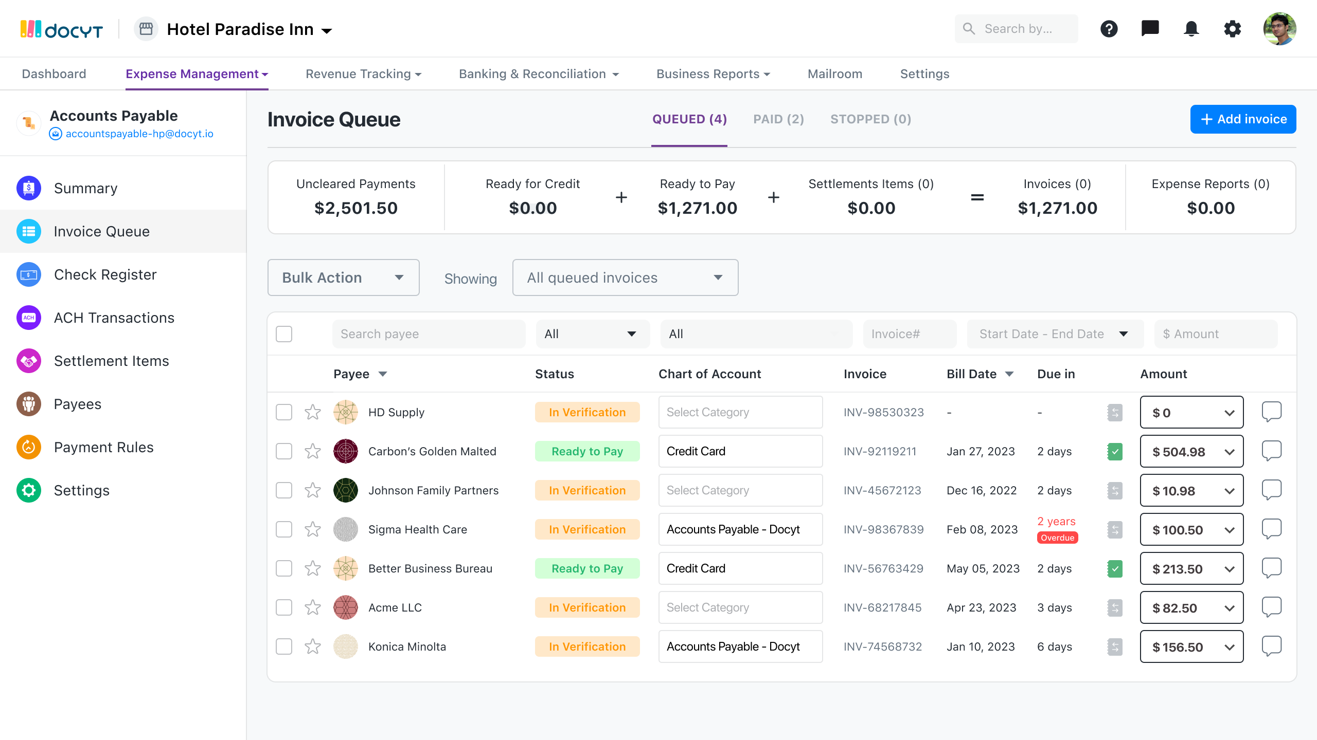 Invoice Queue@2x Screenshot