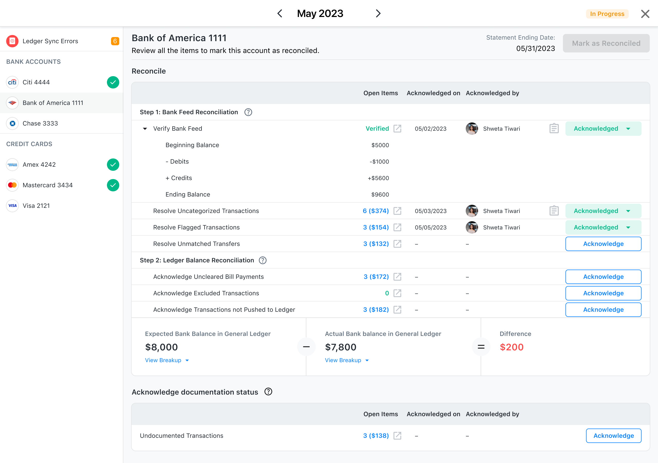 Reconciliation Center - Summary@2x Screenshot
