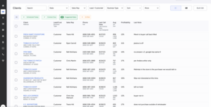 Customer Management Screenshot