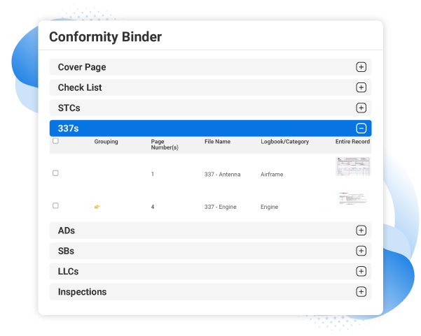 Conformity Binder Screenshot