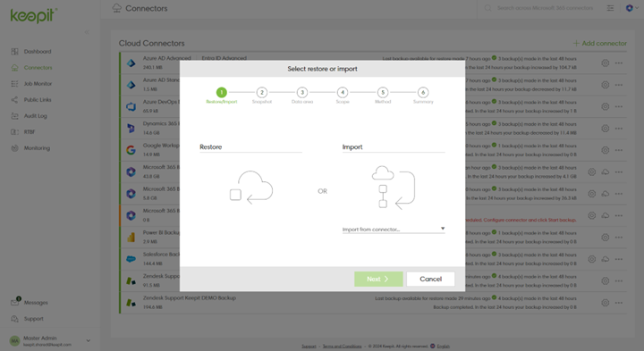 Restore pop up Screenshot