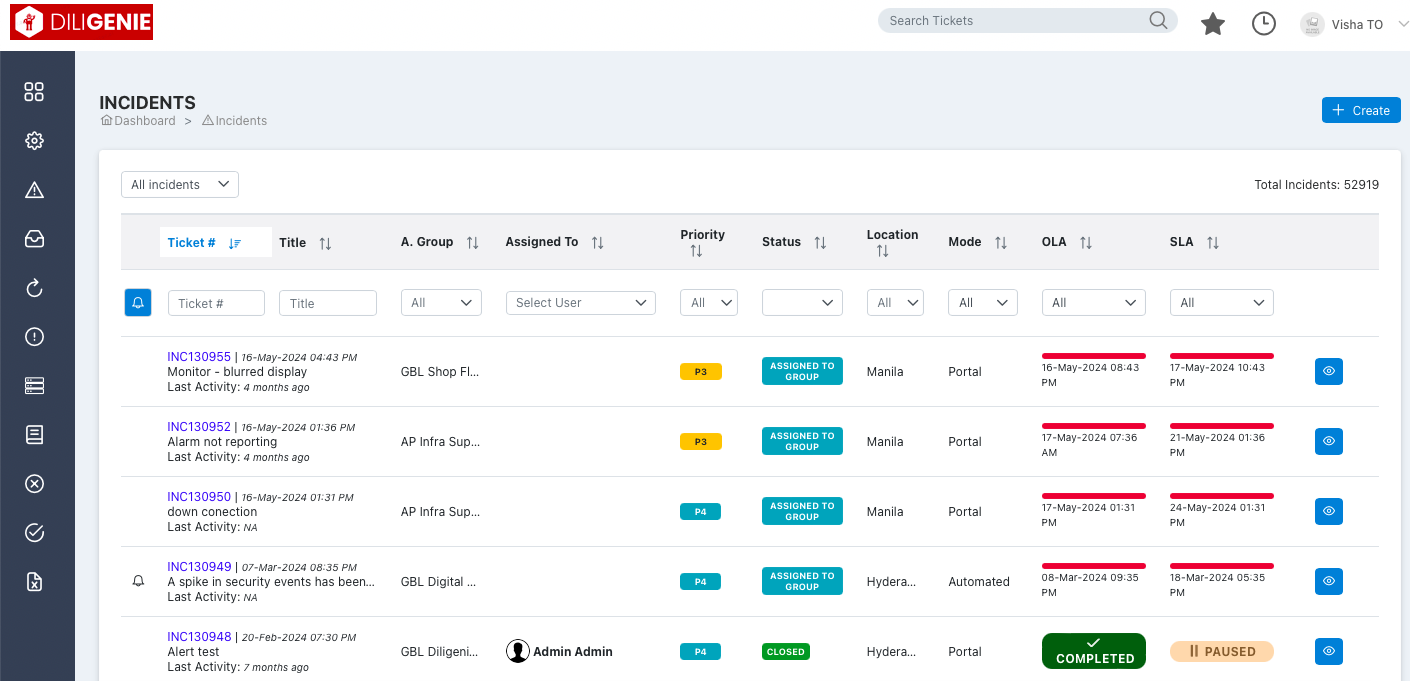 Incident Management Screenshot