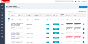 Service Request Screenshot