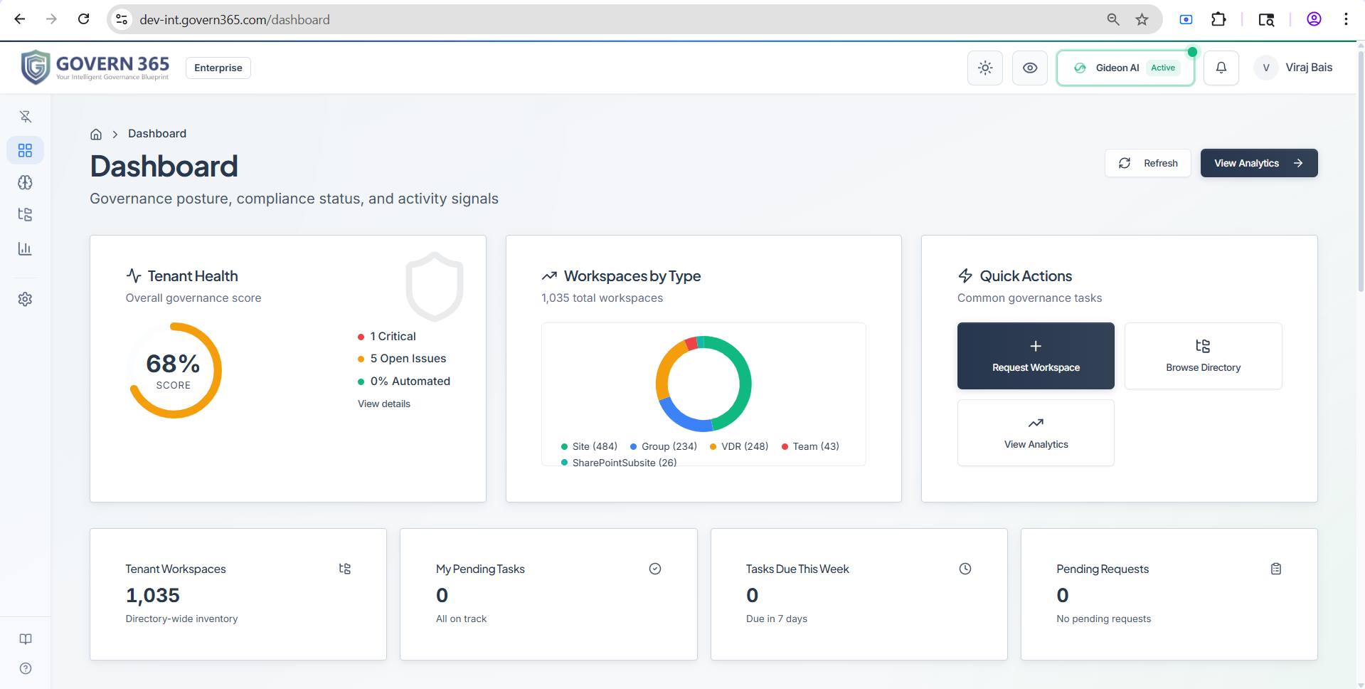 G365 dashboard ss Screenshot