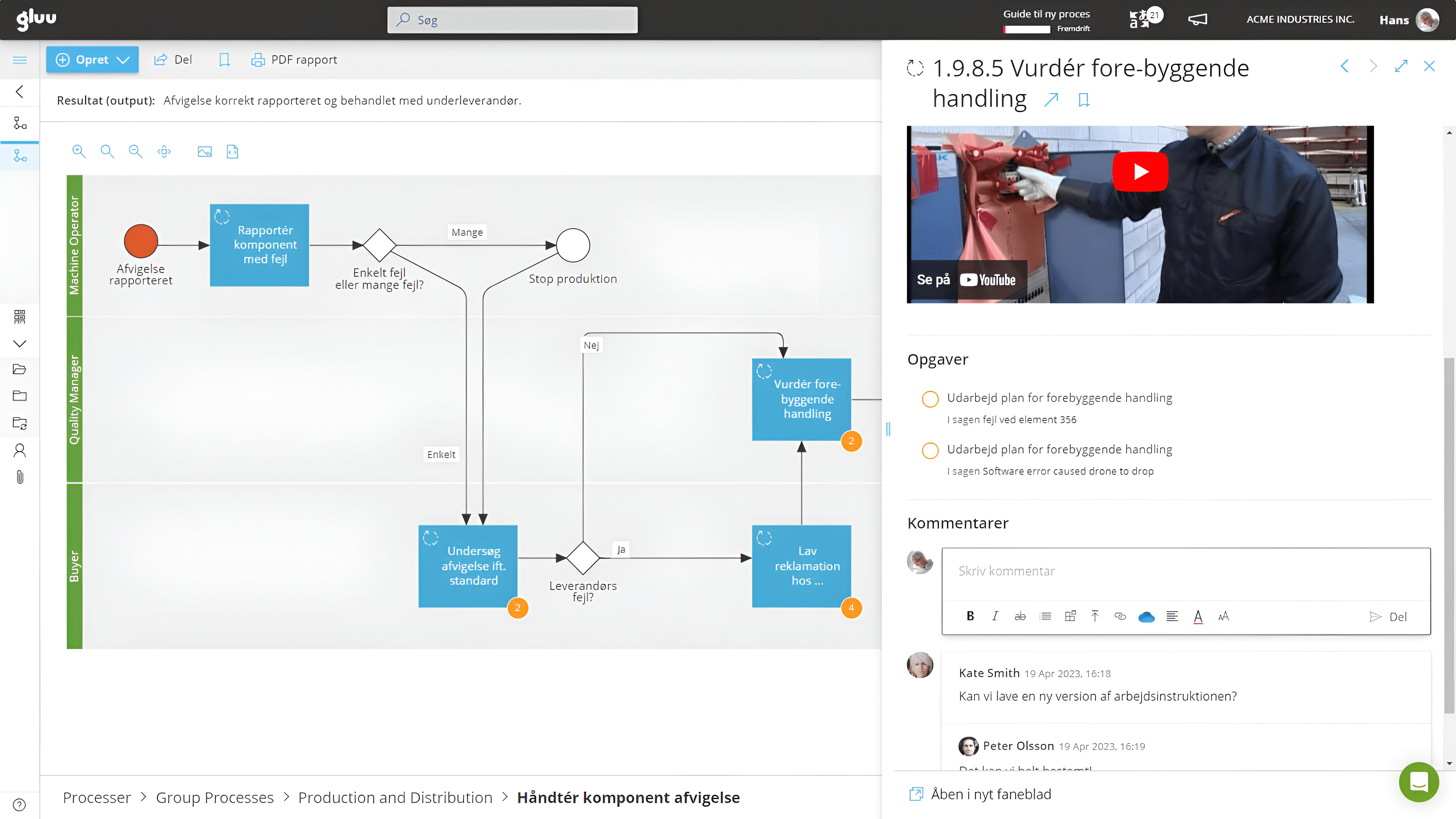 Gluu process og arbejdsinstruktioner DA Screenshot