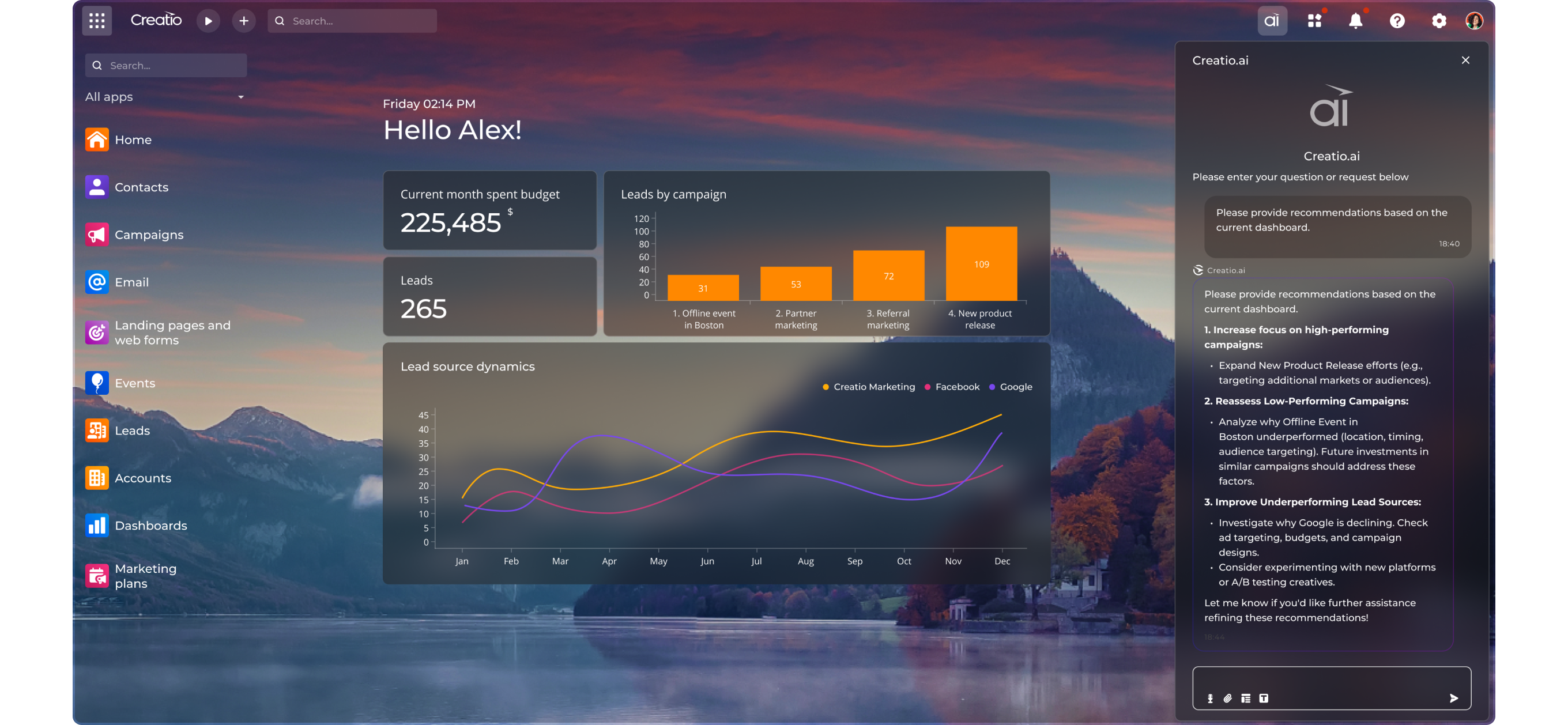 Marketing Creatio Screenshot