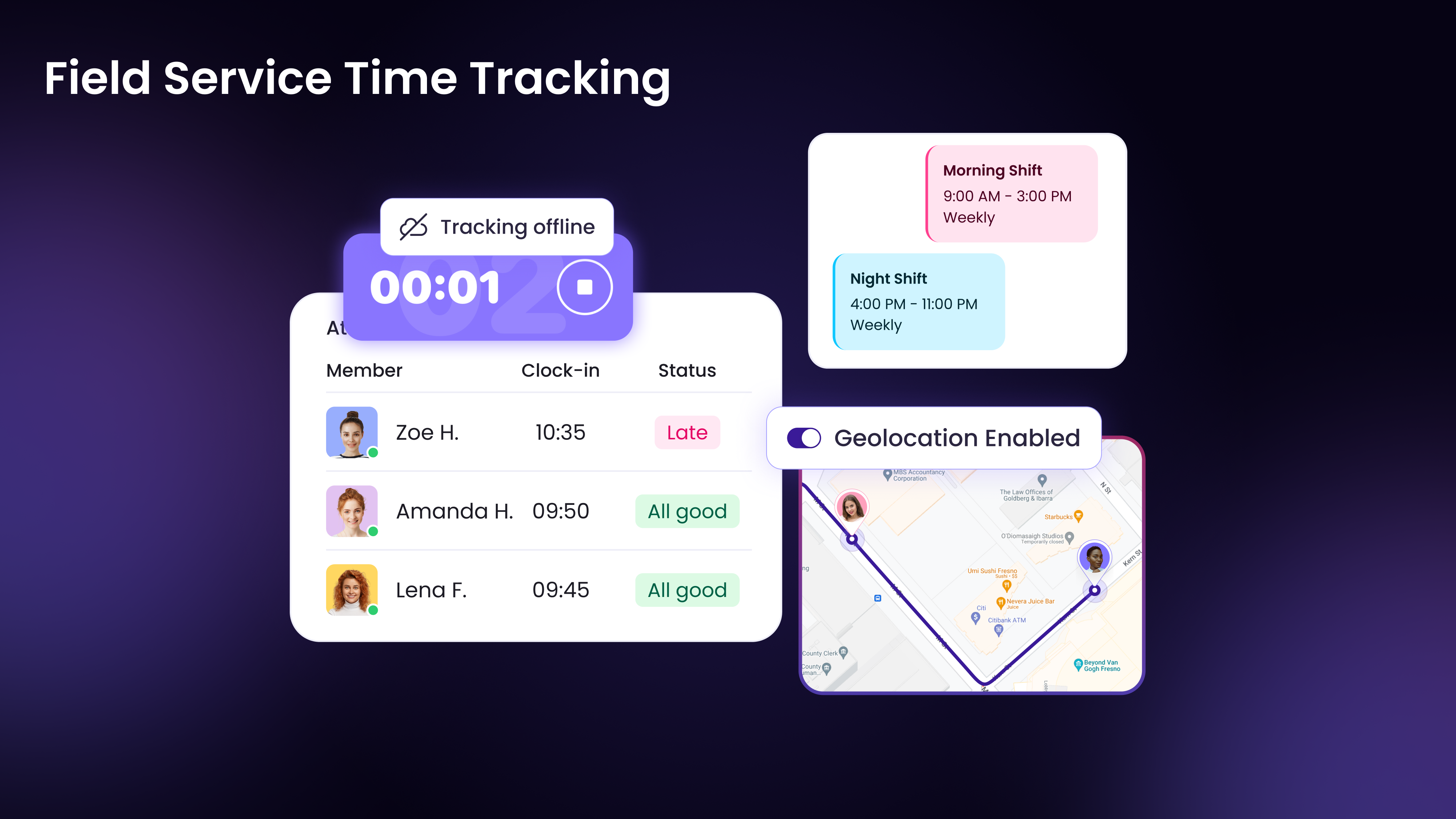 Field Service Time Tracking Screenshot