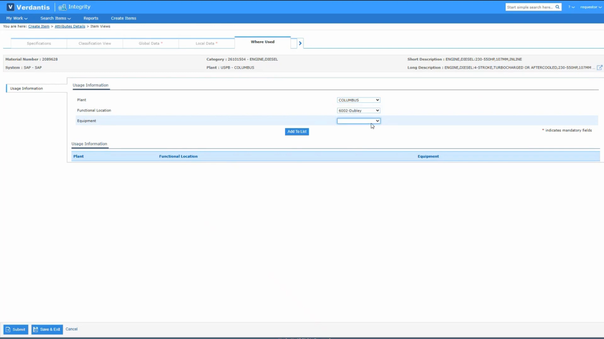 Integrity Item View Screenshot