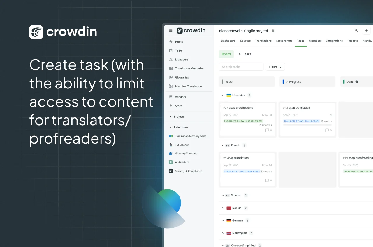 Crowdin Tasks View Screenshot