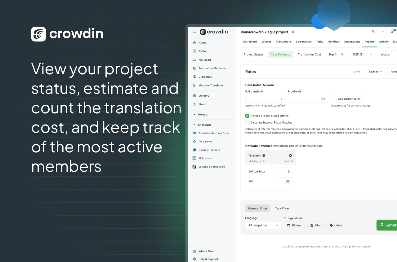 Crowdin Reports Page Screenshot
