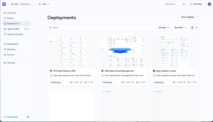 The deployment page: Apps deployed inside/outside of Reflex are managable Screenshot