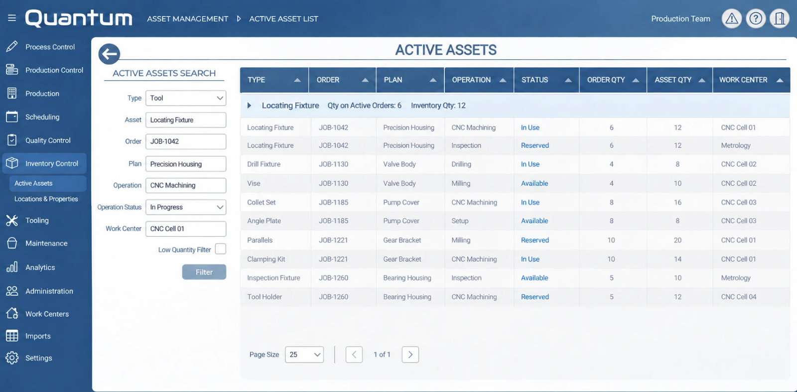 Asset Management Screenshot