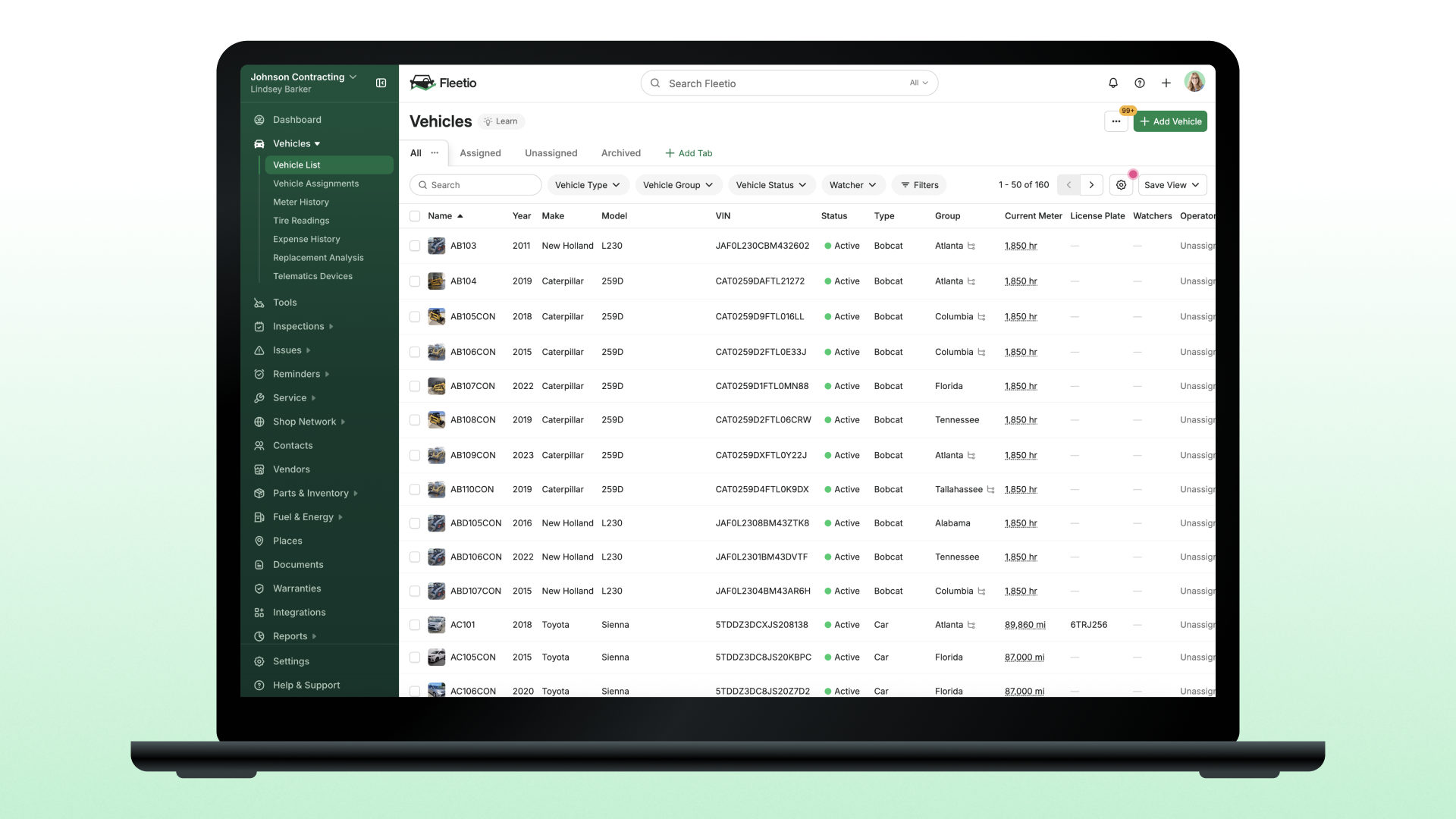 desktop-vehicles-screen Screenshot