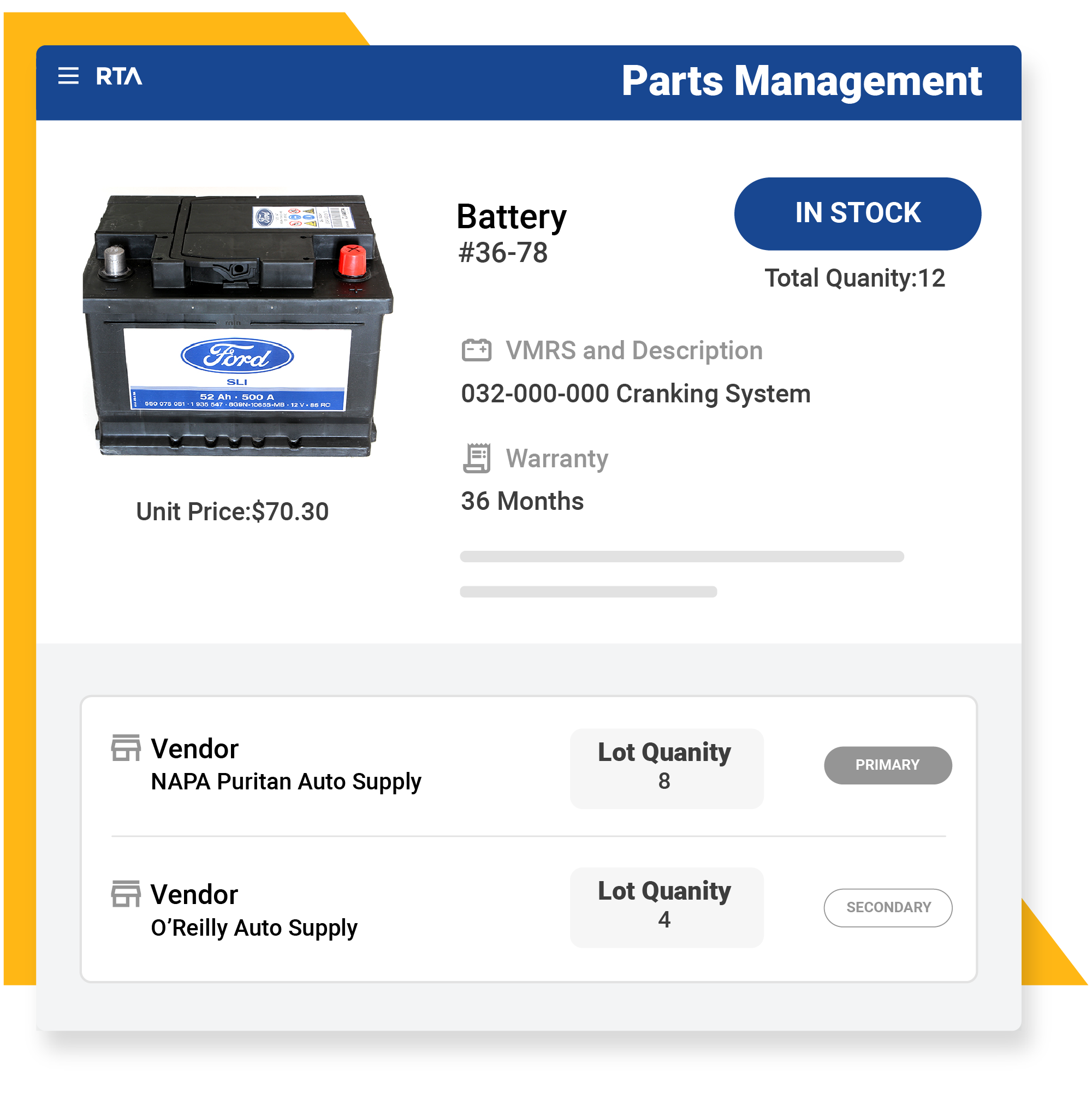 RTA-Parts-Management-Snippet-3 Screenshot