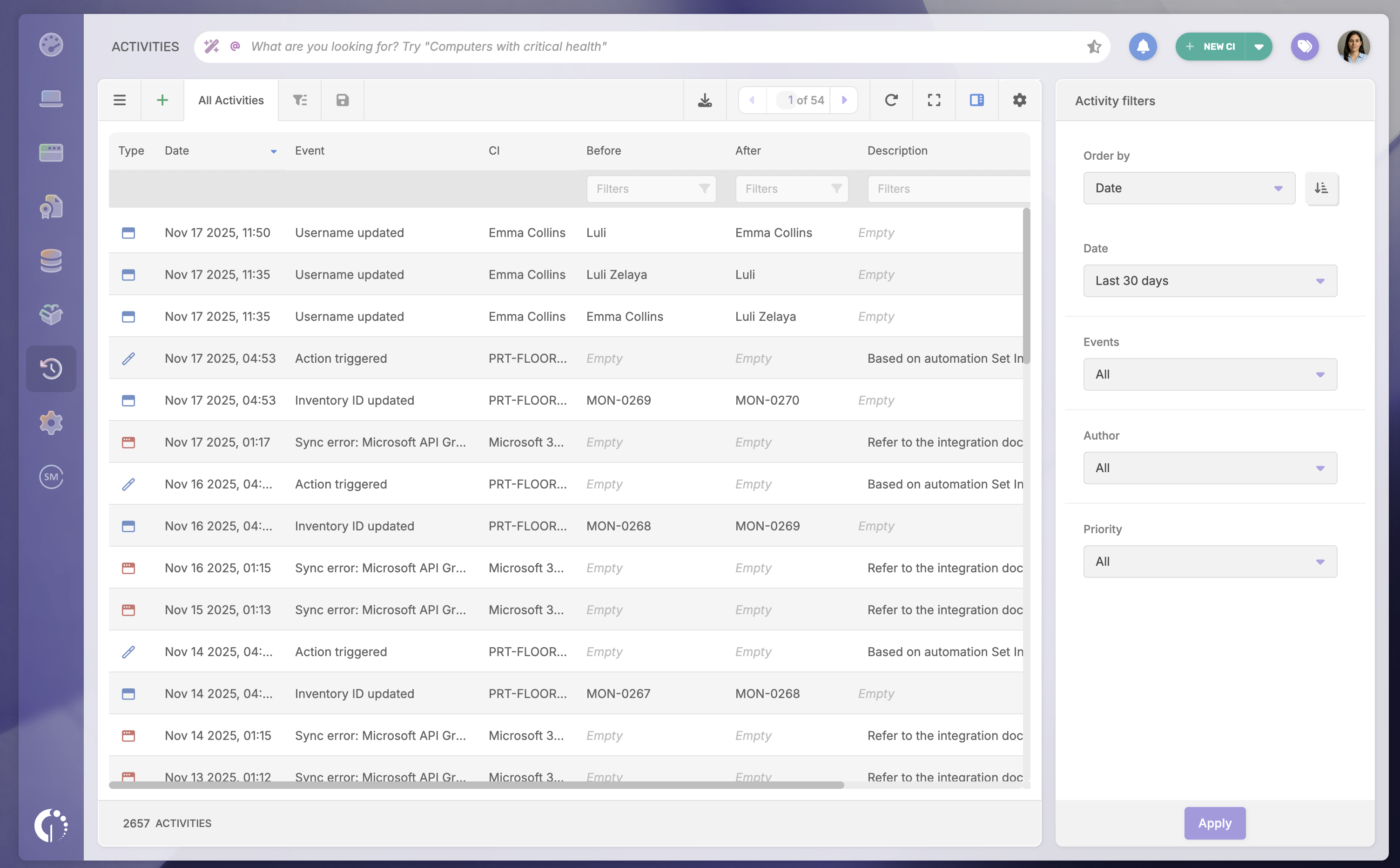 Veil - Activities Screenshot