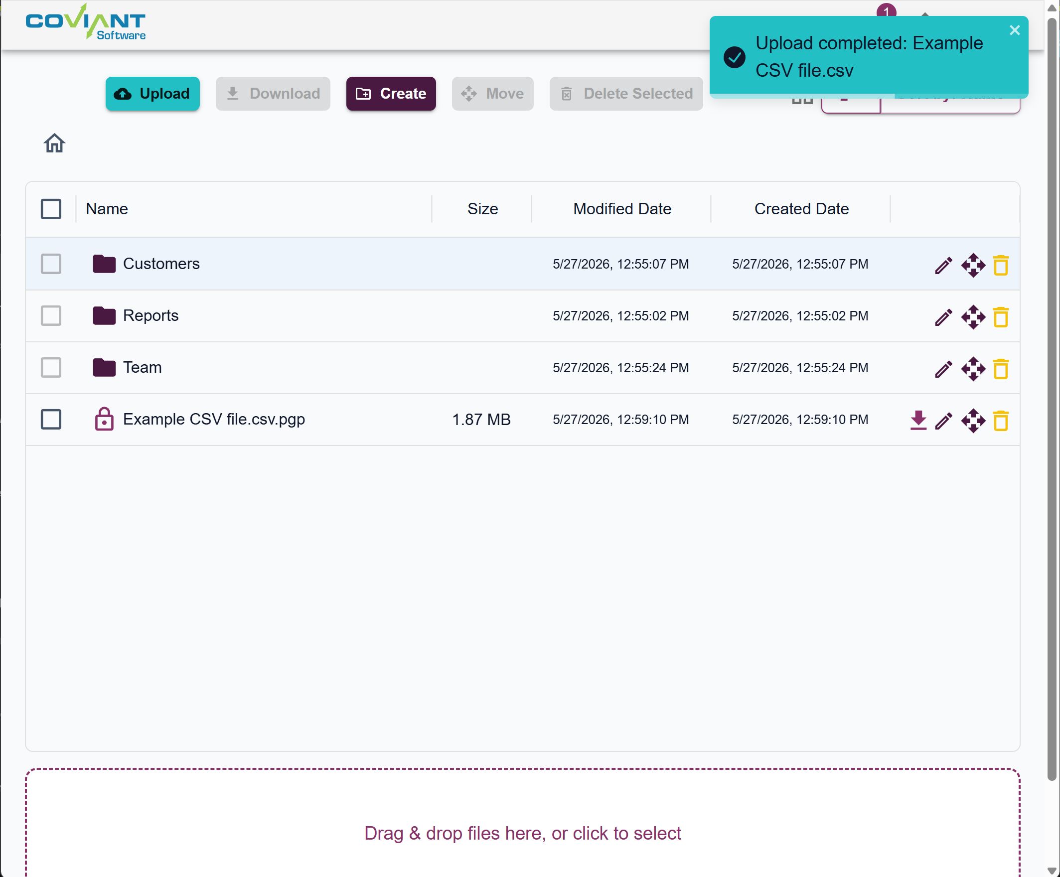 Web Transfer Portal (Automatic PGP Encryption) Screenshot
