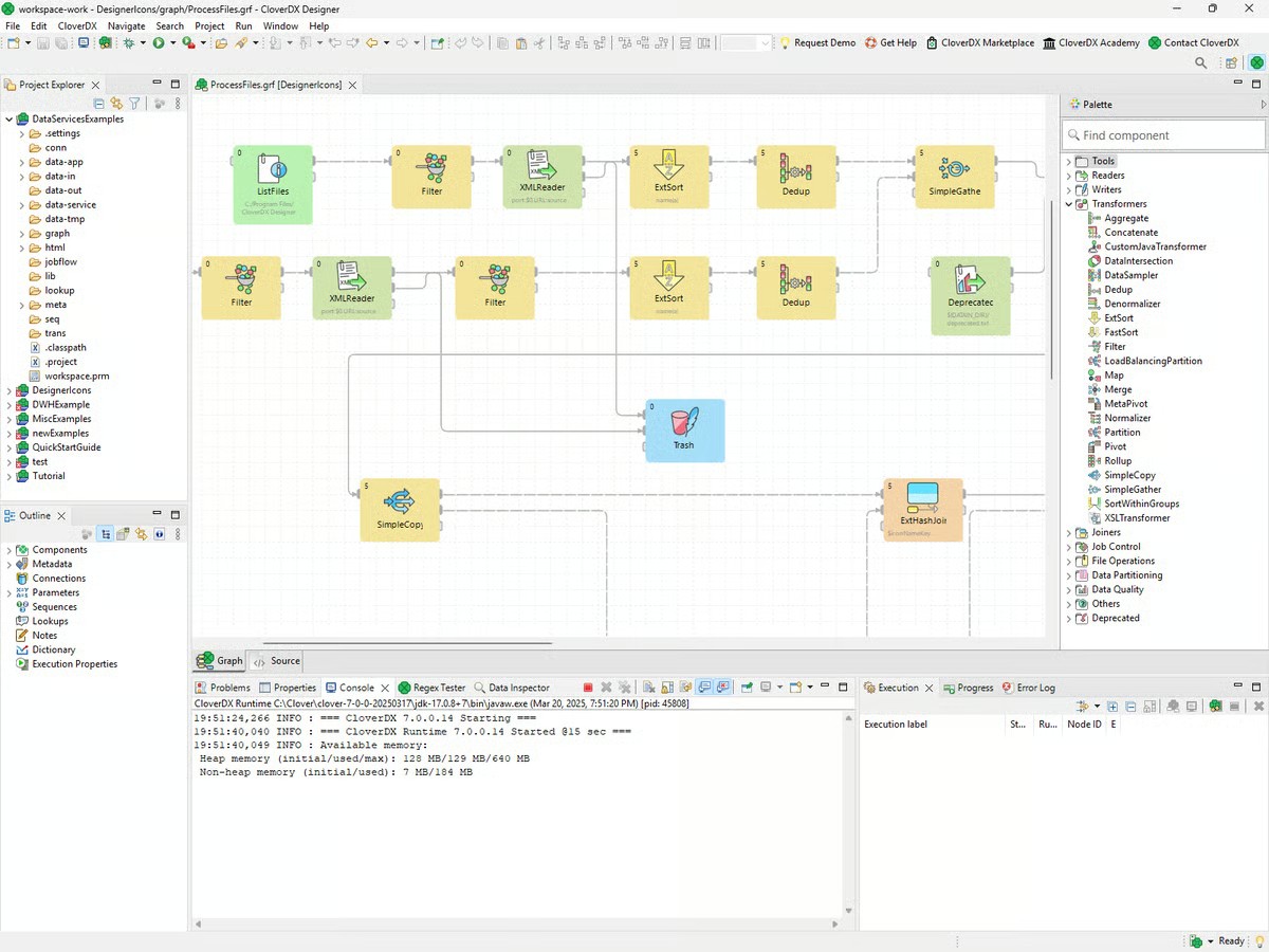 CloverDX Designer is the IDE for data transformations Screenshot
