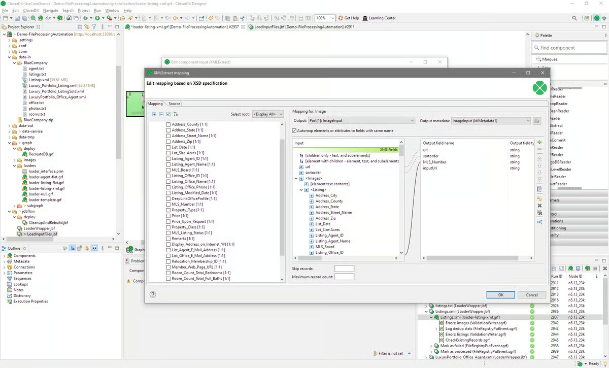 CloverDX Designer offers highly visual yet powerful data transformation and mapping capabilities Screenshot