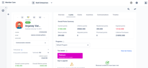 Loyalty Points summary view Screenshot
