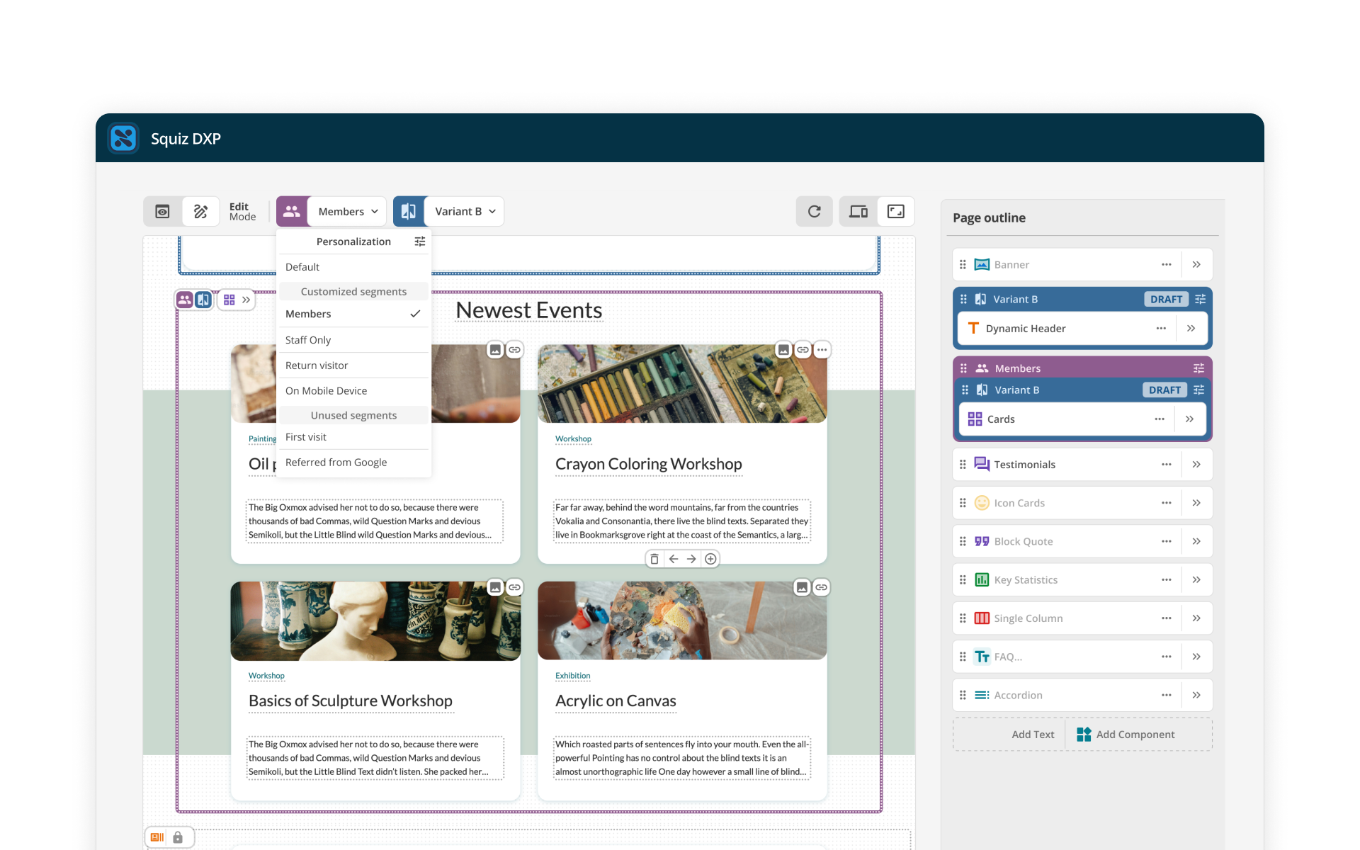 Personalize every visit Screenshot