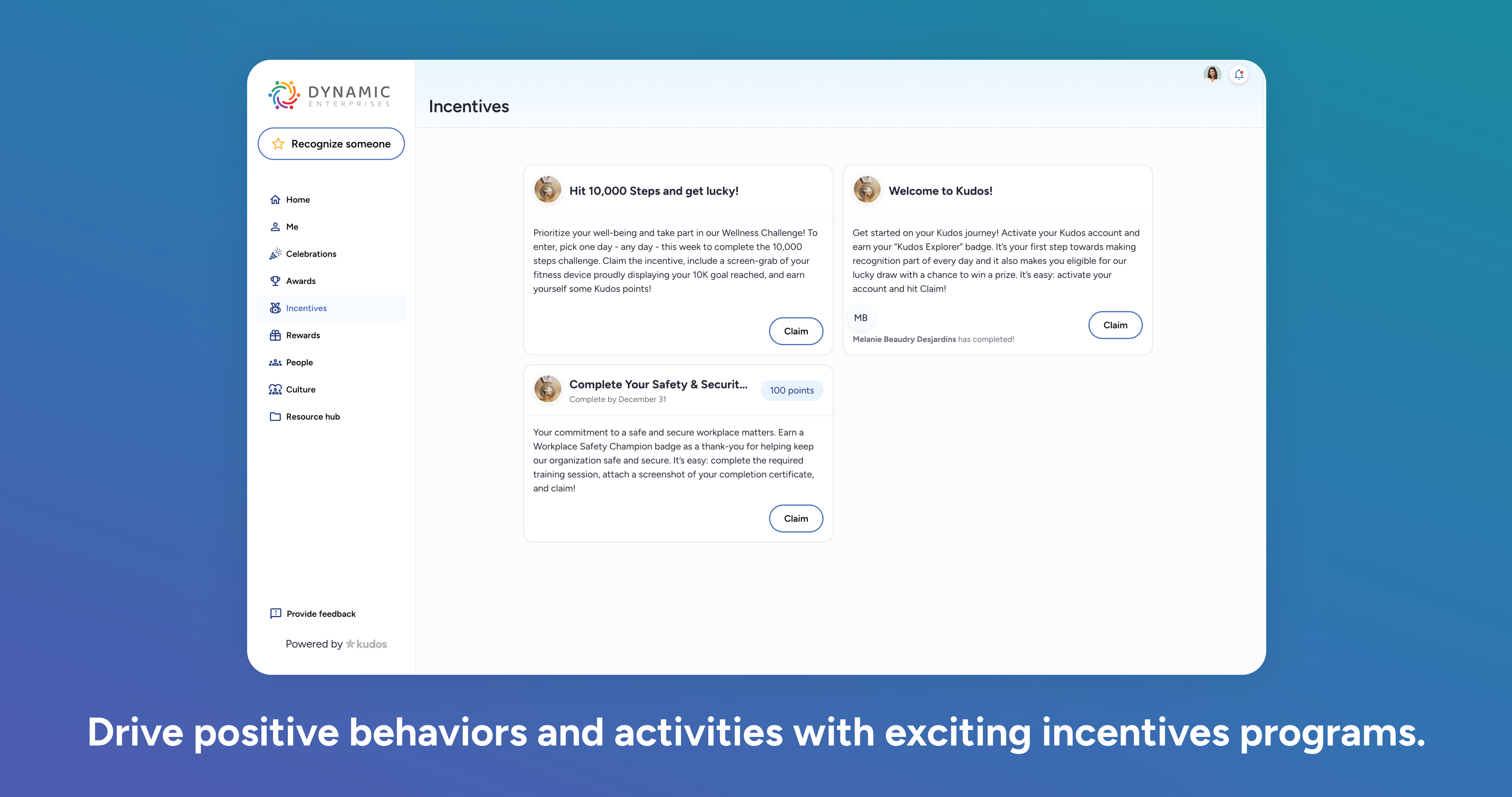Incentives Screenshot