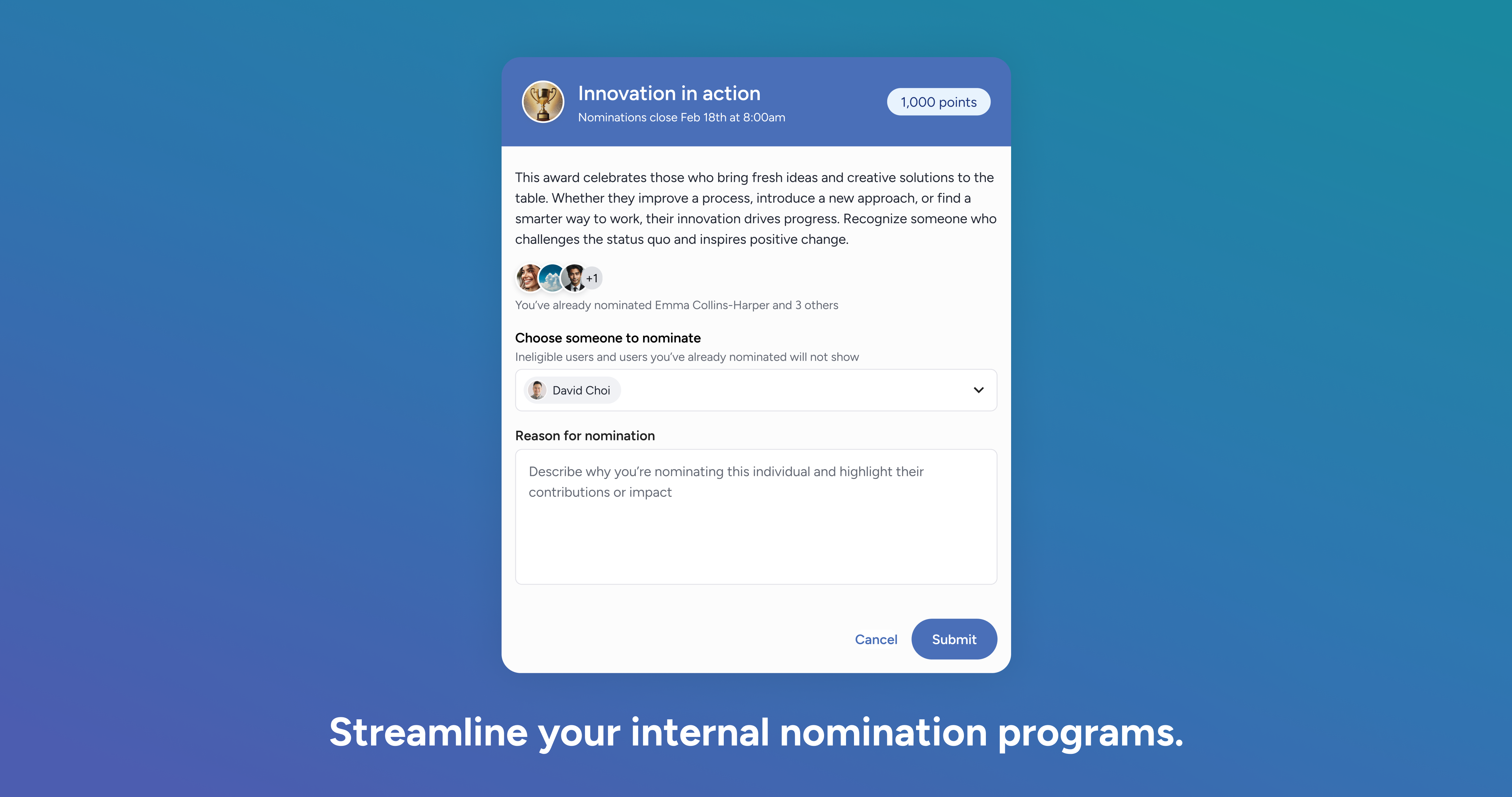 Nominations Screenshot